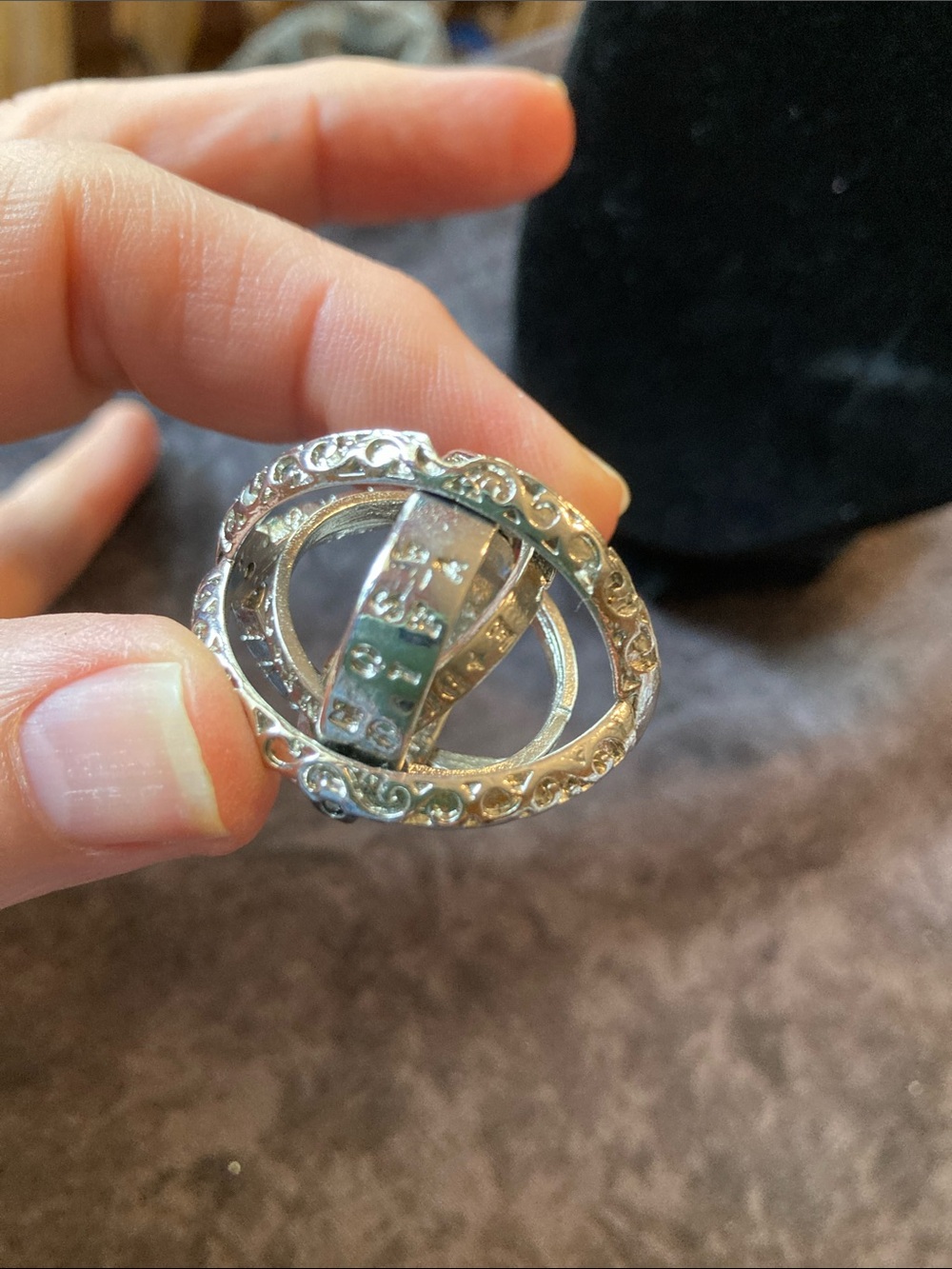 5 Band Orb Rune Ring in Silver Tone